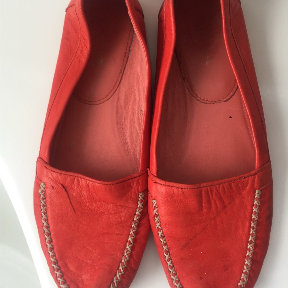 Prada Red Leather Driving Mocassins